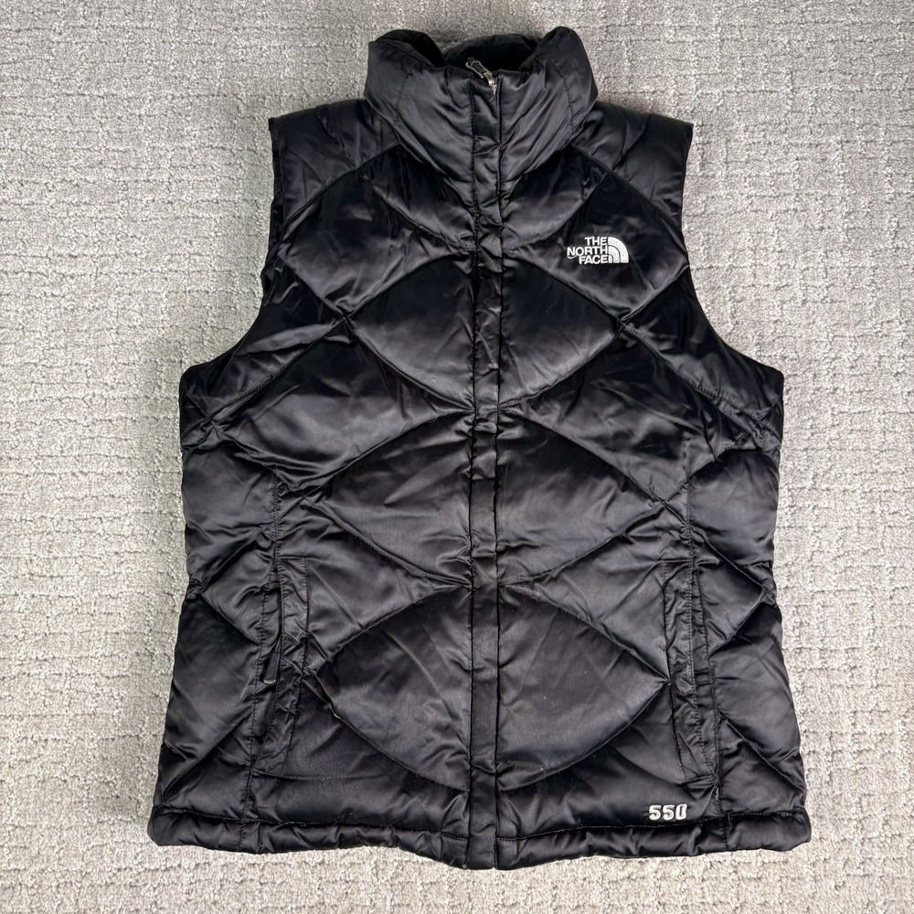 The North Face Puffer Vest Women's Size S Black Quilted 550 Goose Down